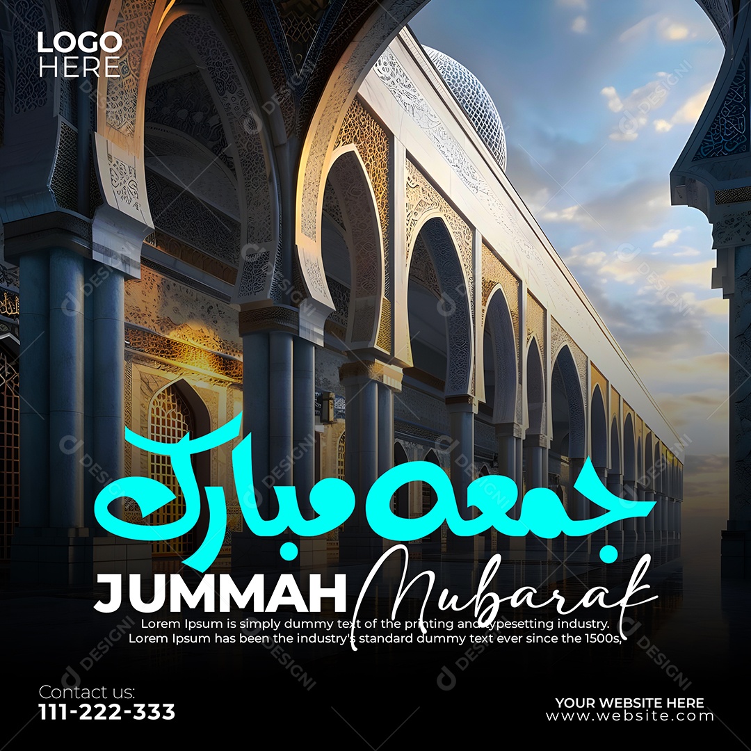 Jummah Murabak Sexta Feira Abençoada Social Media PSD Editável