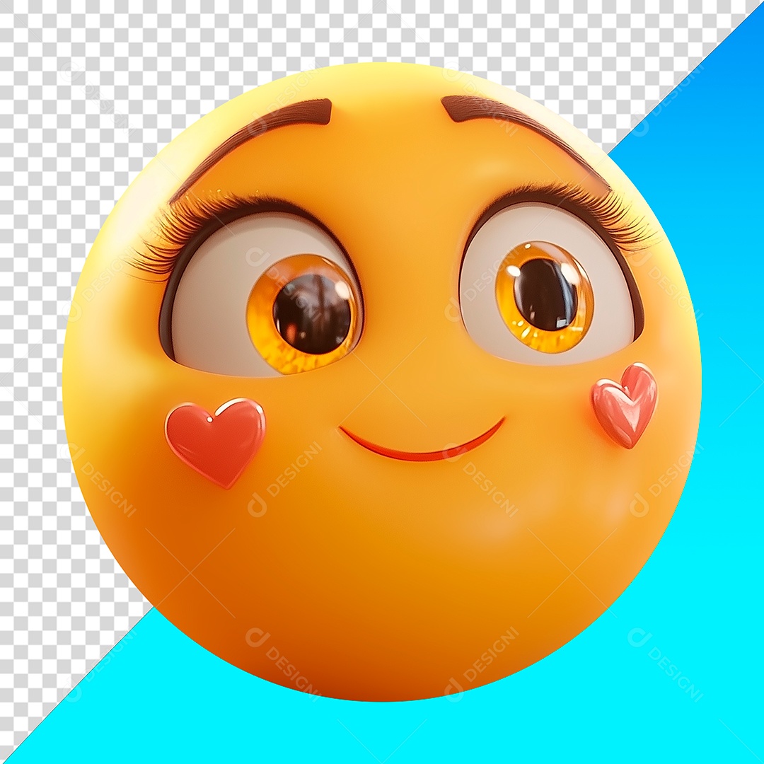Emoji com bochechas de coração apaixonado PNG