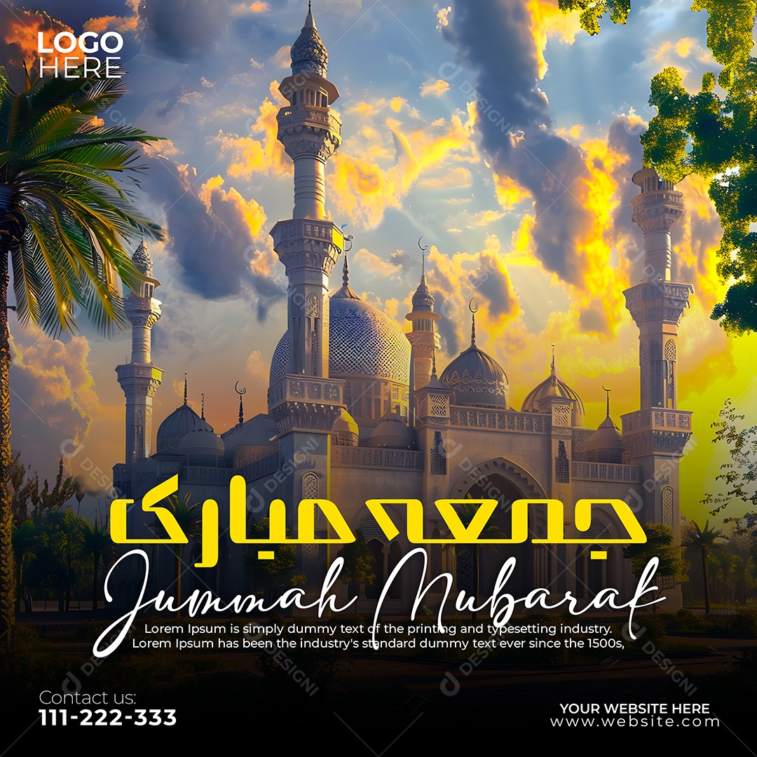 Jummah Murabak Sexta Feira Abençoada Social Media PSD Editável