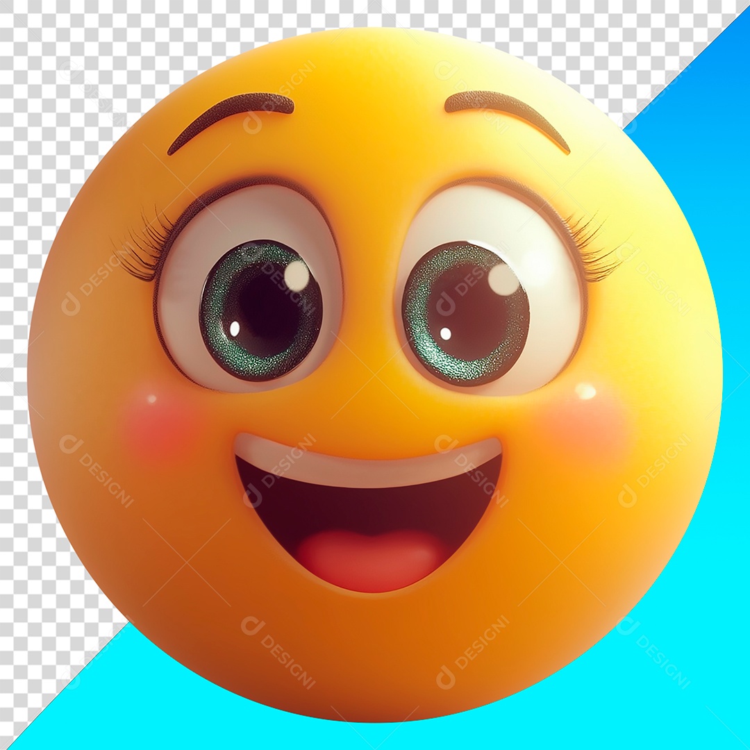 Emoji olhando admirado e feliz PNG