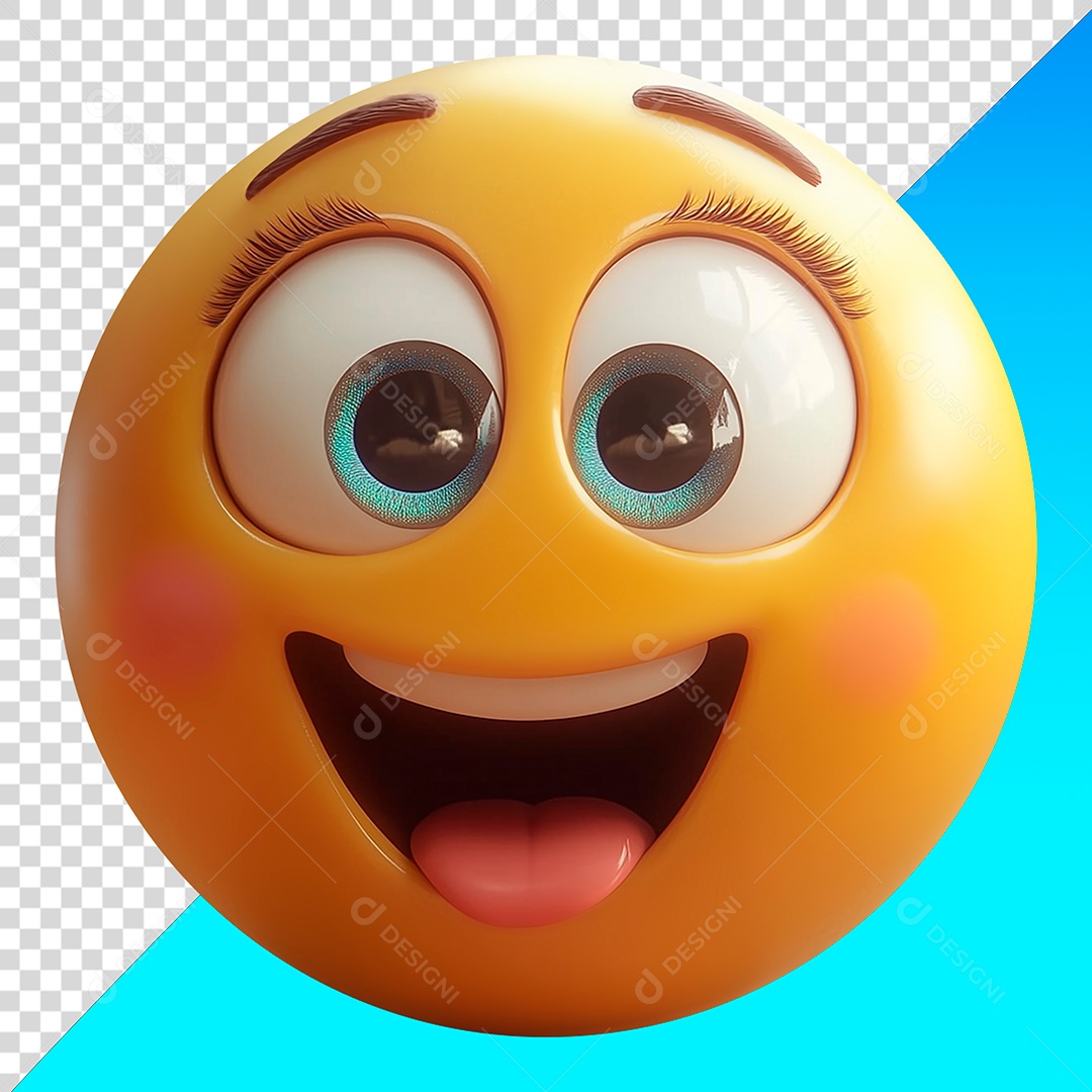 Emoji olhando feliz e sorrindo PNG