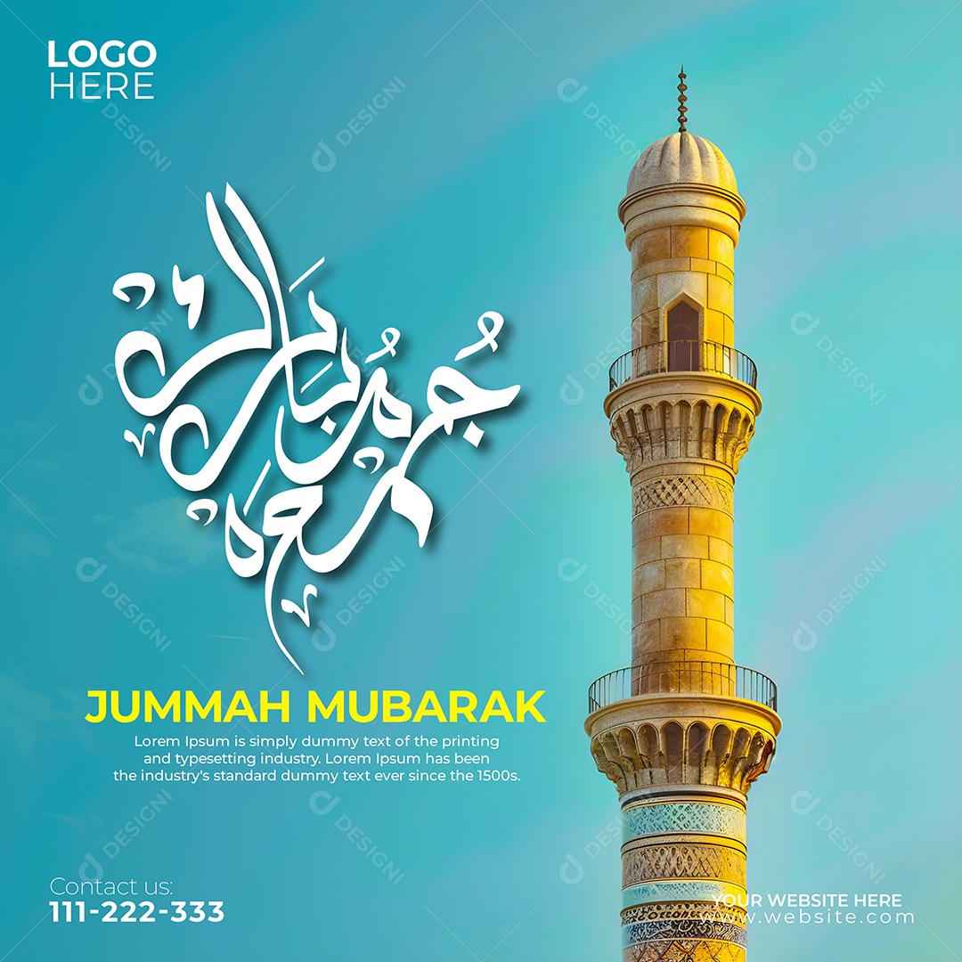 Jummah Murabak Sexta Feira Abençoada Social Media PSD Editável