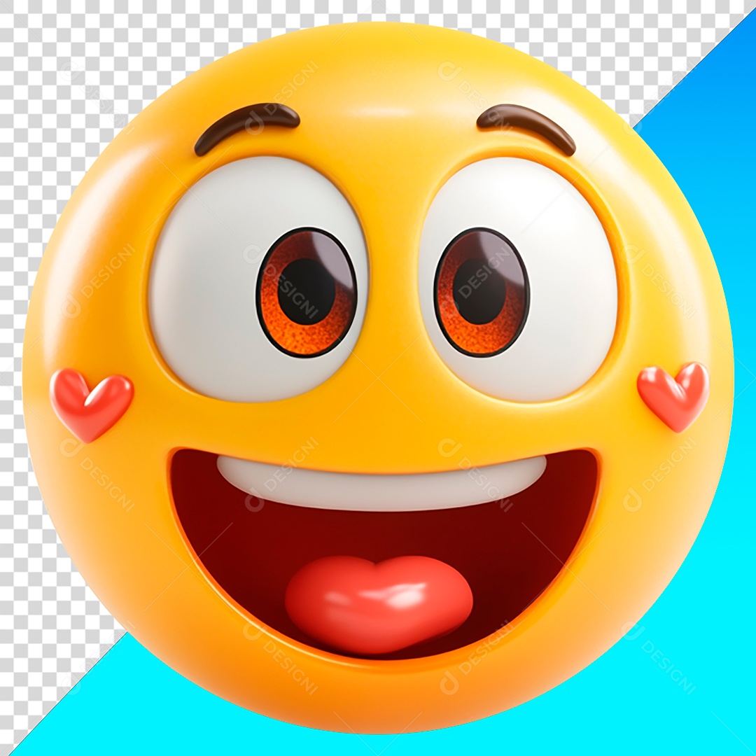 Emoji sorrindo apaixonado PNG