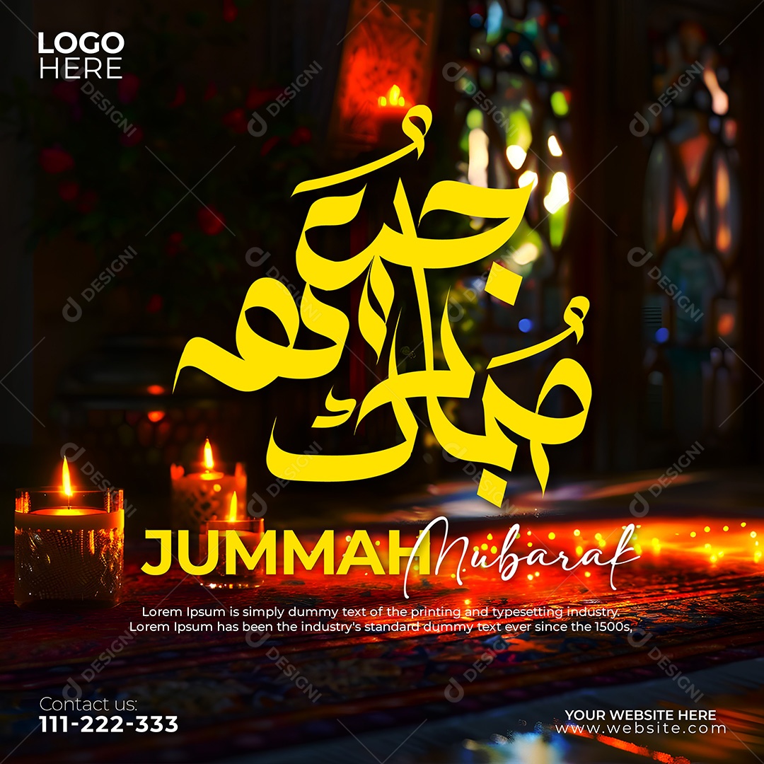 Jummah Murabak Sexta Feira Abençoada Social Media PSD Editável