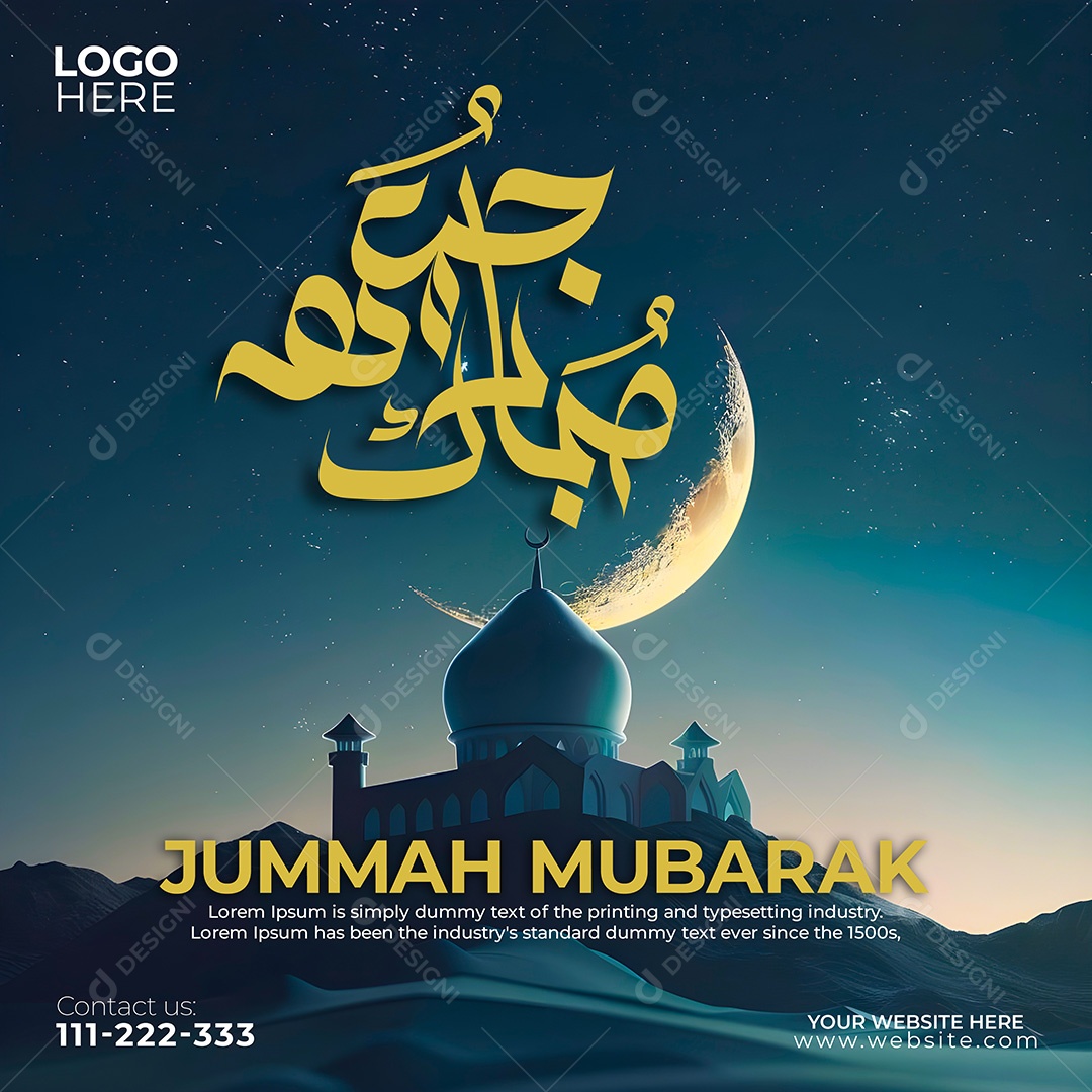 Jummah Murabak Sexta Feira Abençoada Social Media PSD Editável