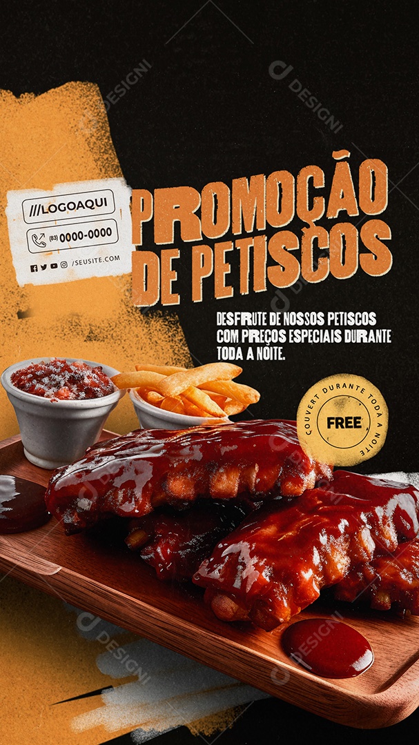 Story Pub Promoção de Petiscos Social Media PSD Editável
