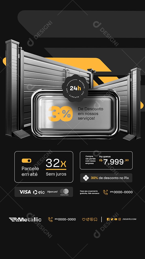 Story Desconto em nossos Serviços Social Media PSD Editável