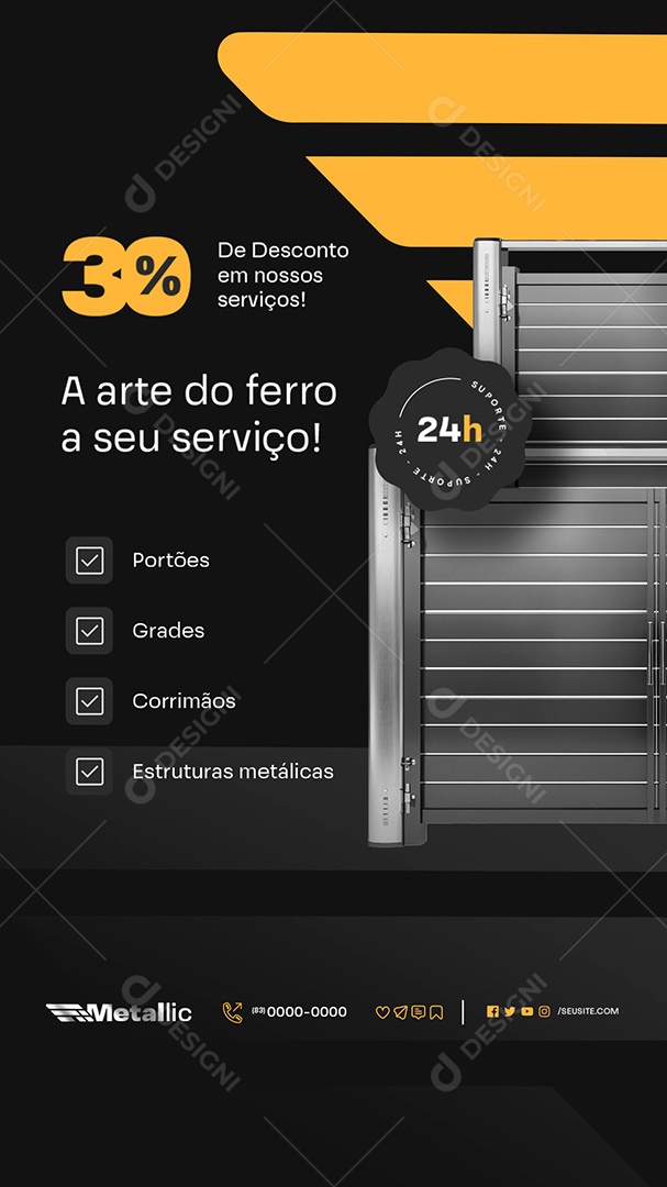 Story A Arte do Ferro a seu Serviço Social Media PSD Editável