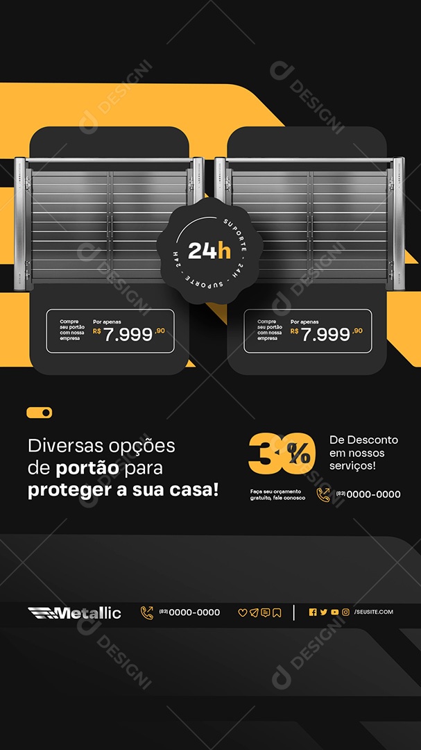 Story Diversas Opções de Portão para Proteger sua Casa Social Media PSD Editável