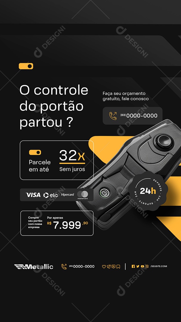 Story Serralheria O Controle do Portão Partou Social Media PSD Editável