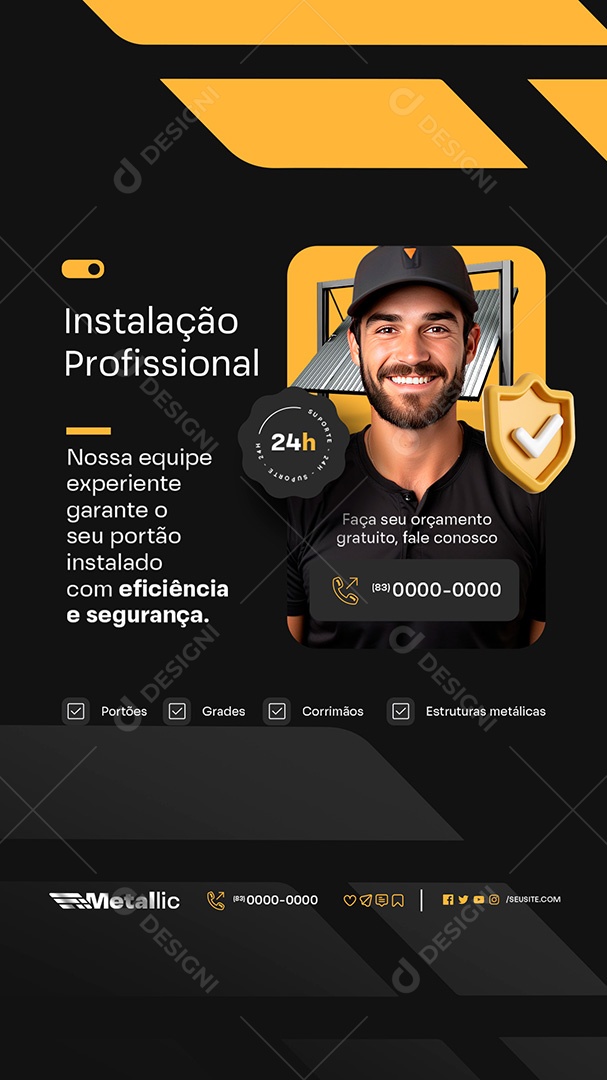 Story Instalação Profissional Social Media PSD Editável