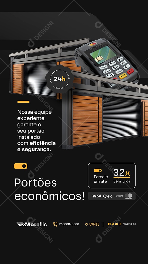 Story Nossa Equipe Experiente Garante o seu Portão Instalado Social Media PSD Editável