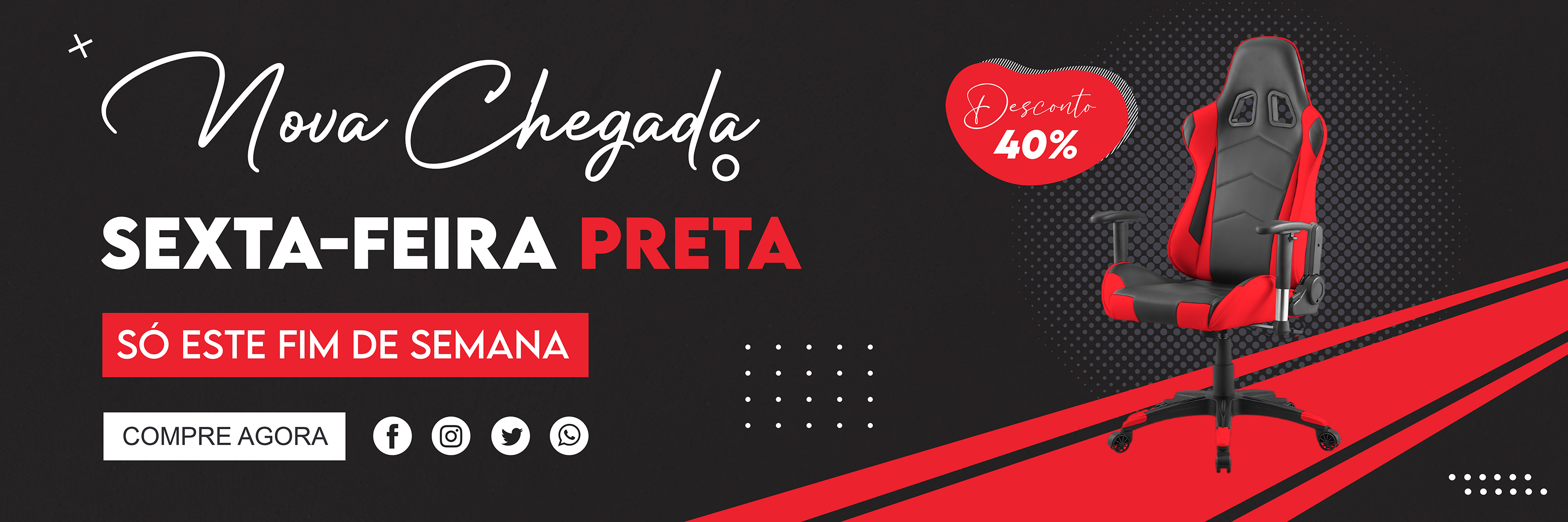 Banner Promoção Cadeira Gamer Social Media PSD Editável