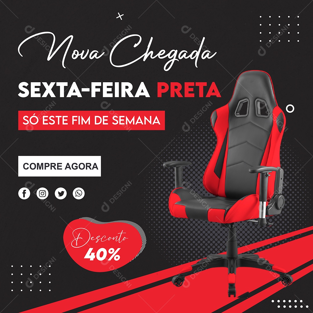 Promoção Cadeira Gamer Social Media PSD Editável