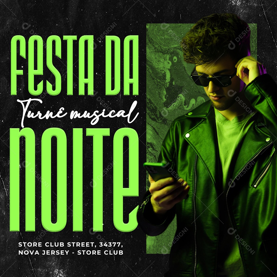 Festa da Noite Social Media PSD Editável