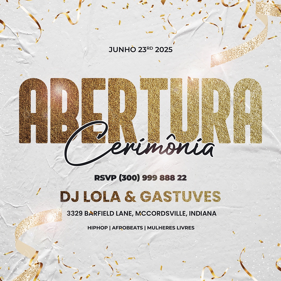 Abertura Cerimônia Inauguração Social Media PSD Editável