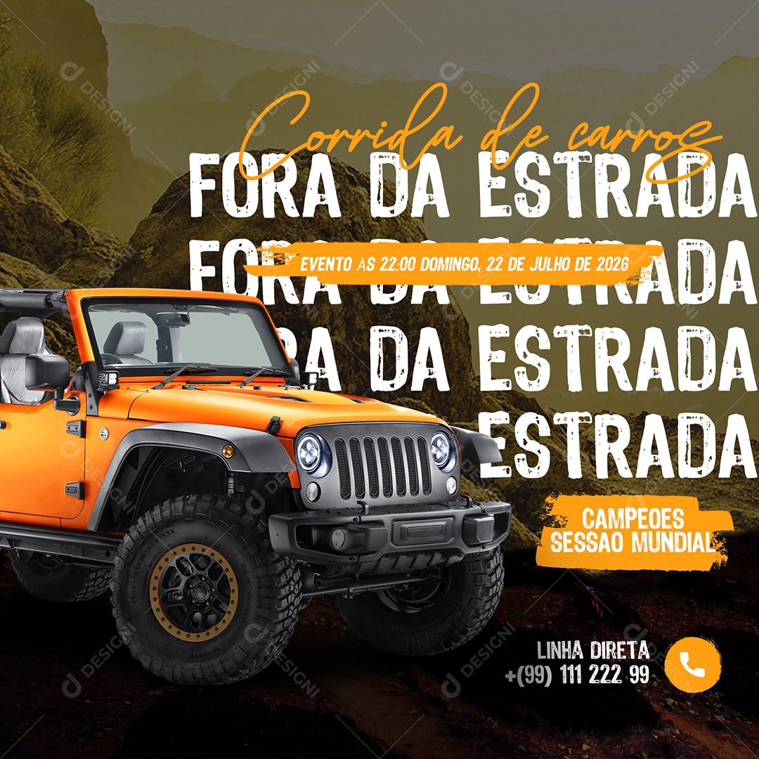 Corrida de Carros Evento Social Media PSD Editável