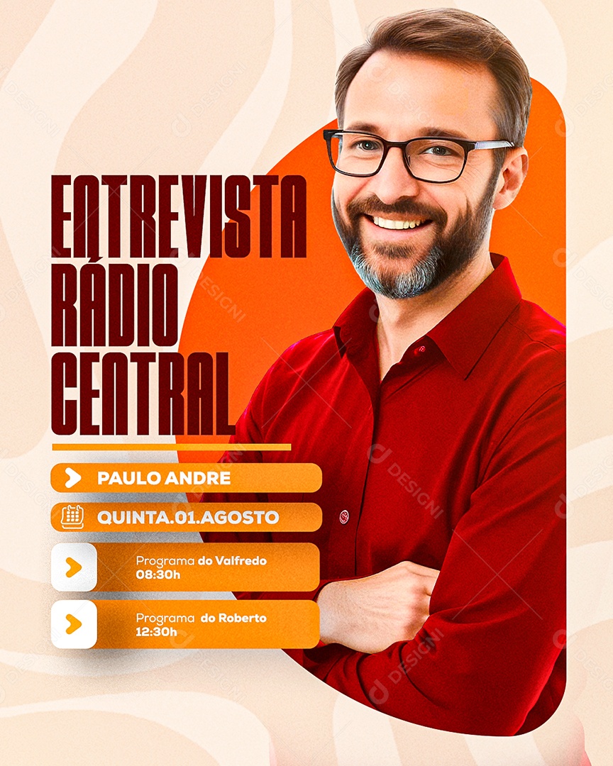 Entrevista Radio Central Social Media PSD Editável
