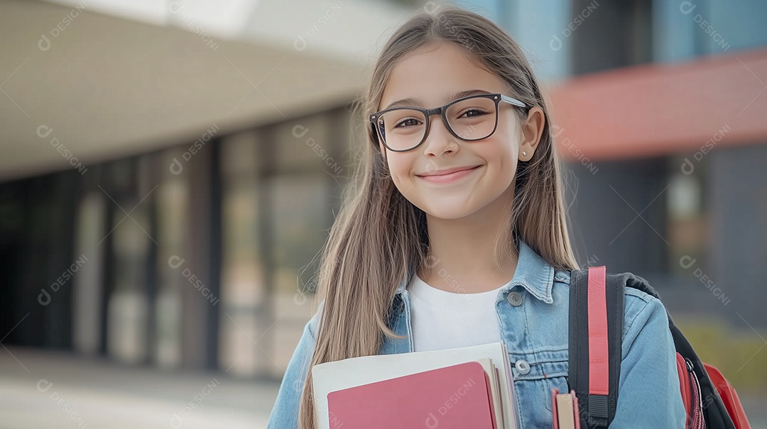 Uma linda menina inteligente e estudiosa