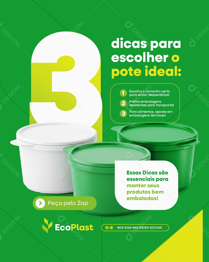 Empresa Plástico Embalagens Três Dicas para Escolher o Pote Ideal Social Media PSD Editável