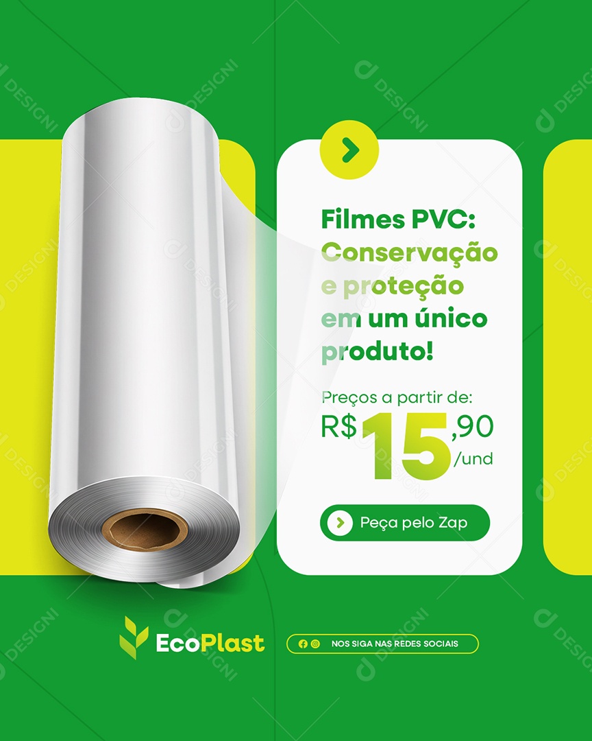 Empresa Plástico Embalagens Filmes PVC Conservação e Proteção Social Media PSD Editável
