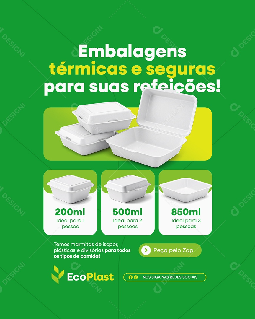 Empresa Plástico Embalagens Térmicas e Seguras Social Media PSD Editável
