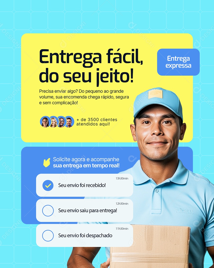 Transportadora Entrega Fácil do Seu Jeito Social Media PSD Editável