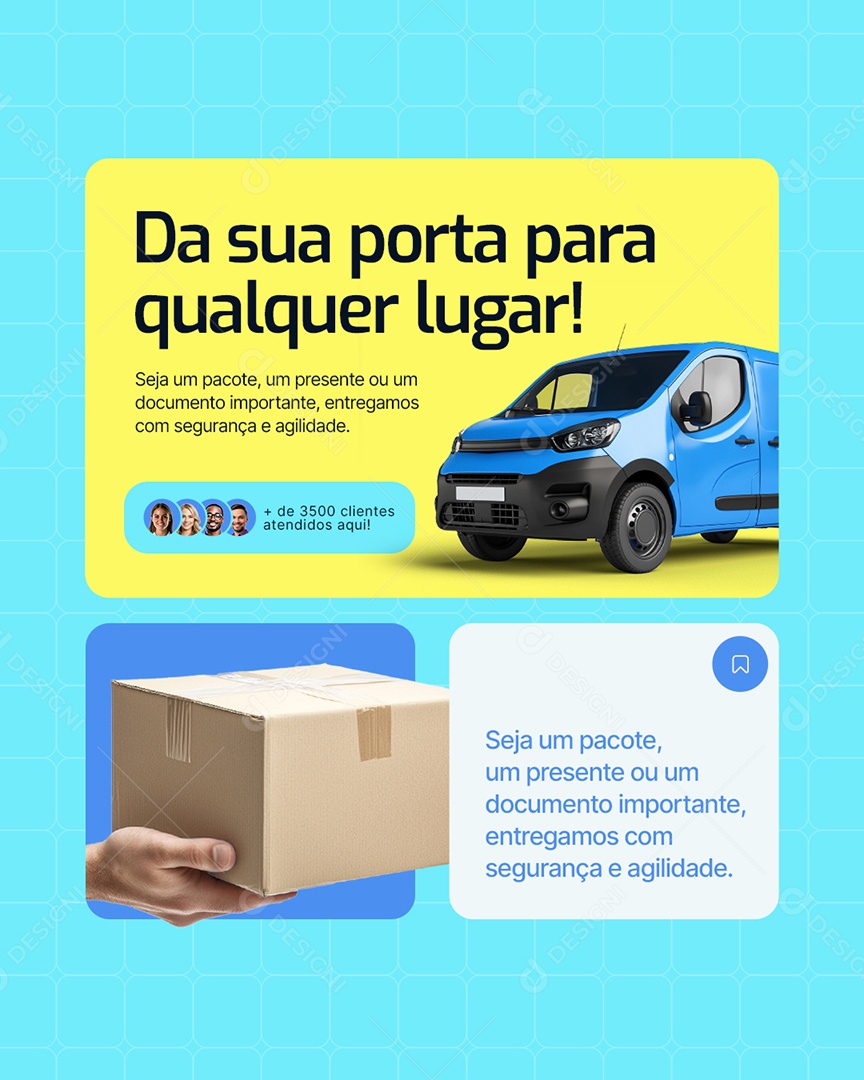 Transportadora Da Sua Porta para Qualquer Lugar Social Media PSD Editável
