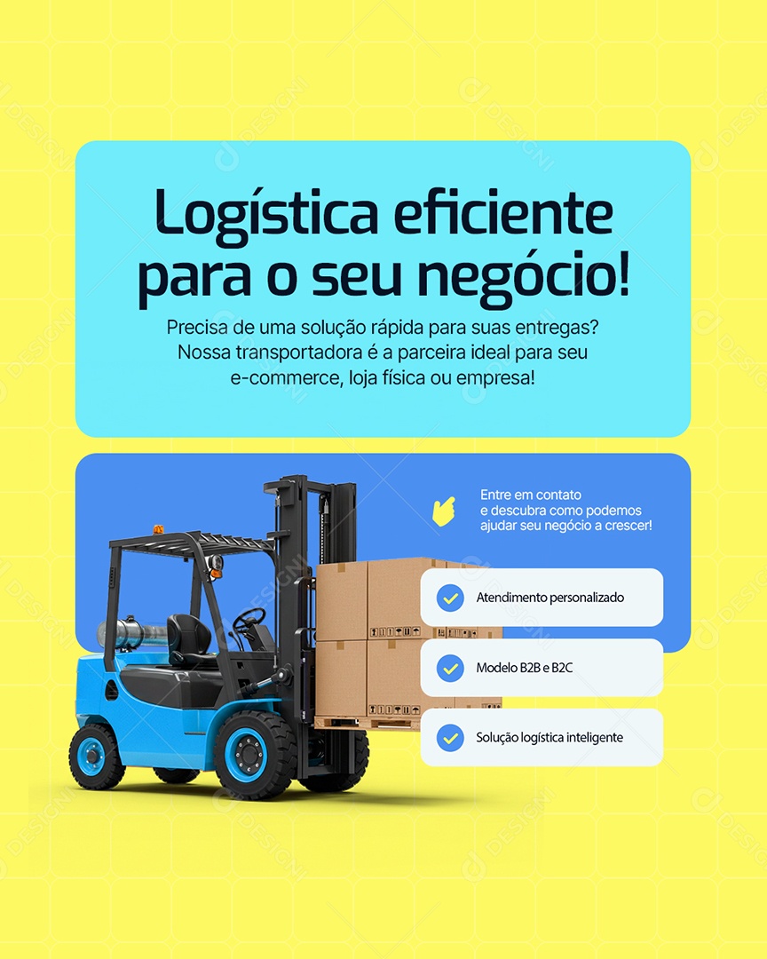 Transportadora Logística Eficiente para o Seu Negócio Social Media PSD Editável