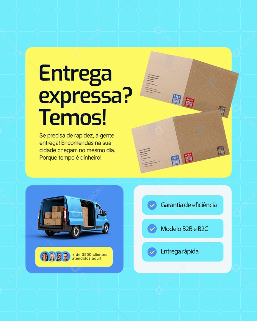 Transportadora Entrega Expressa Temos Social Media PSD Editável