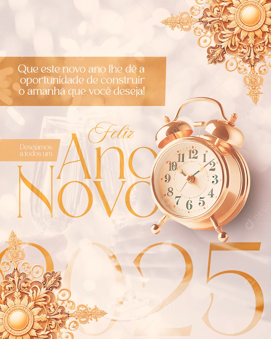 Feliz Ano Novo 01 de Janeiro Social Media PSD Editável