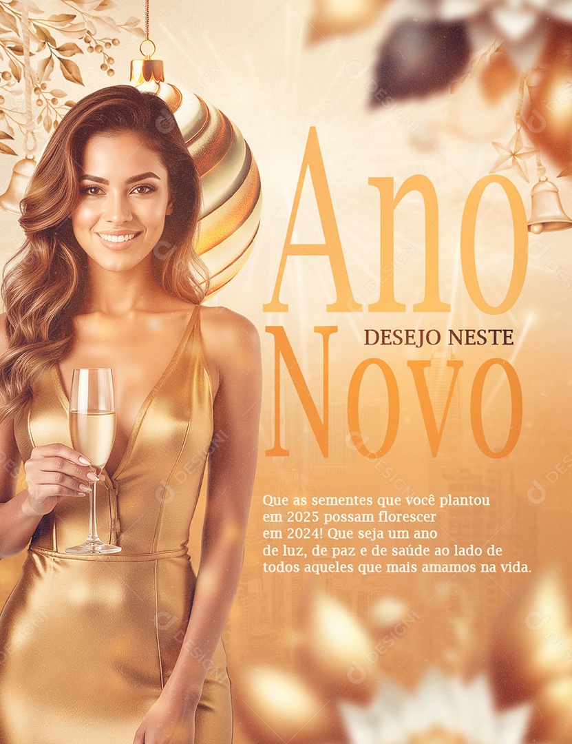 Feliz Ano Novo 01 de Janeiro Social Media PSD Editável