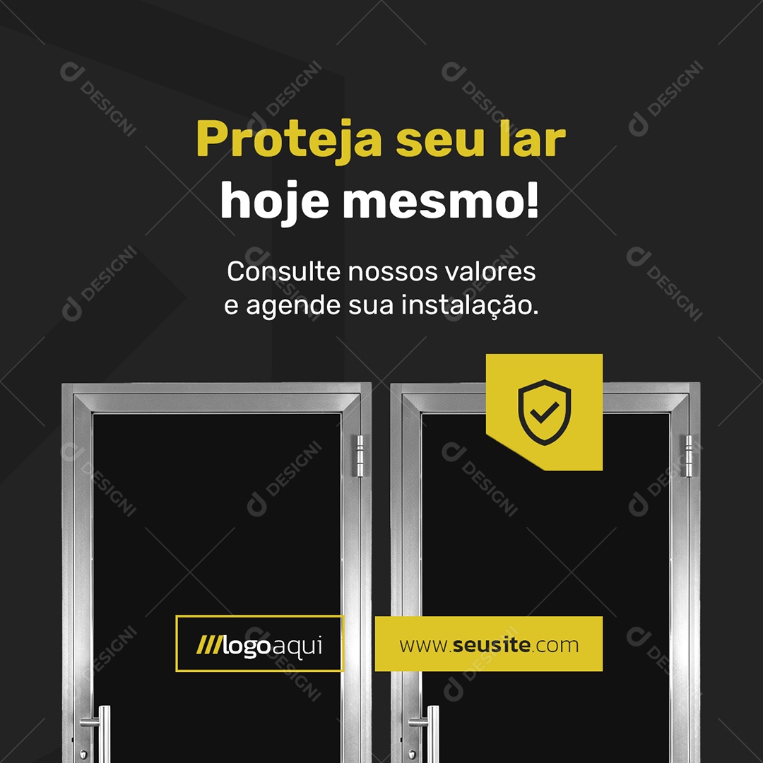 Película Residencial Proteja seu Lar Hoje Mesmo Social Media PSD Editável