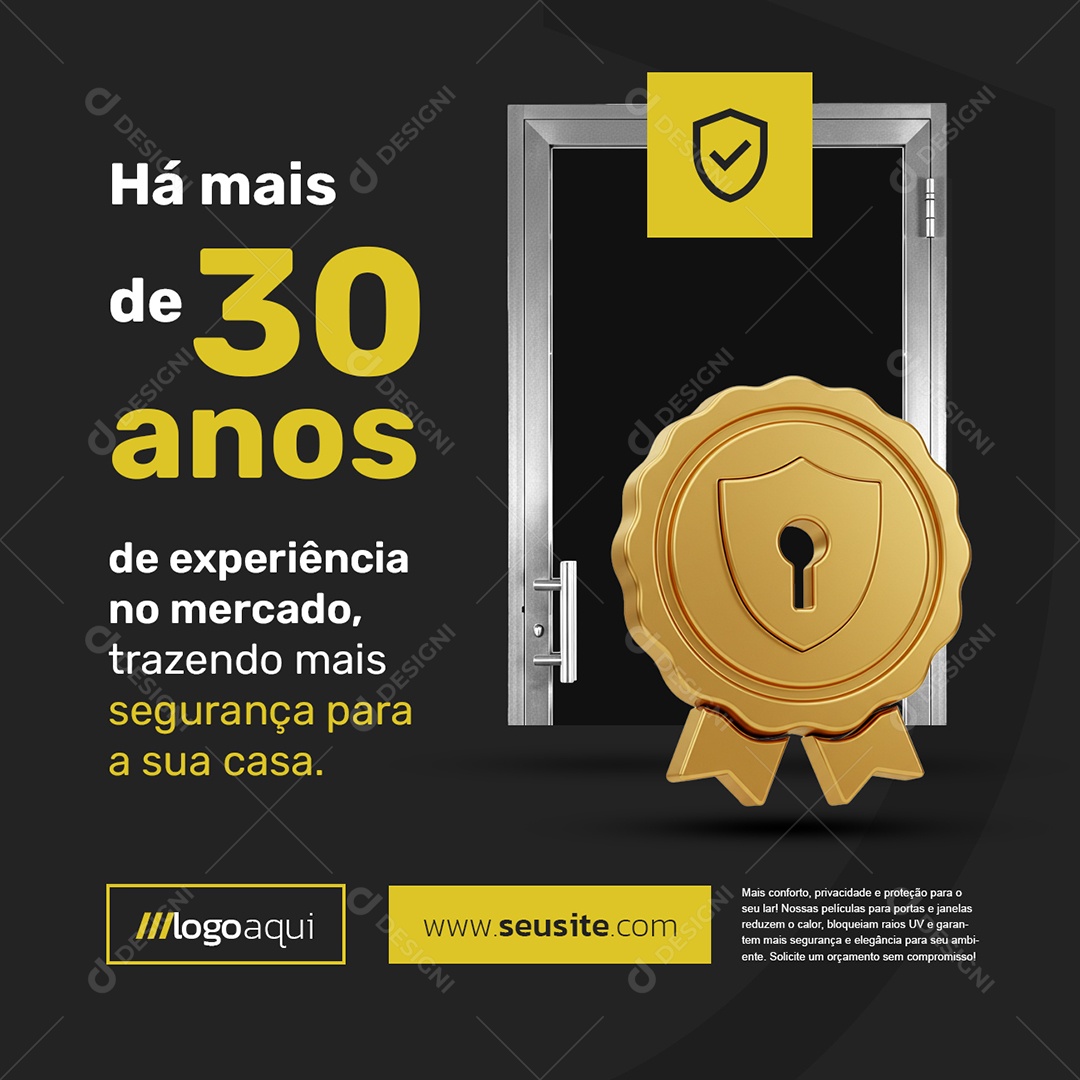 Película Residencial Há Mais de 30 Anos Social Media PSD Editável