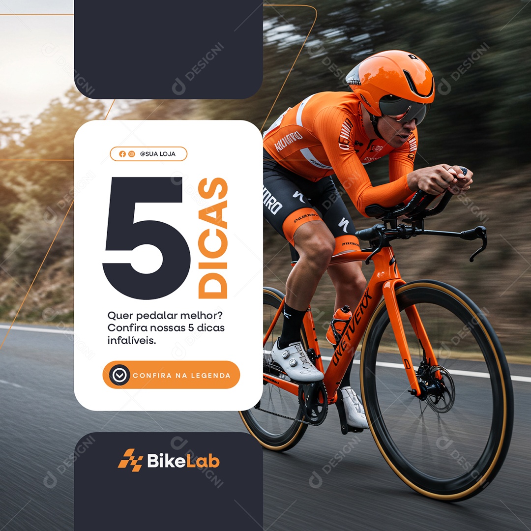 Bicicletaria Cinco Dicas Social Media PSD Editável