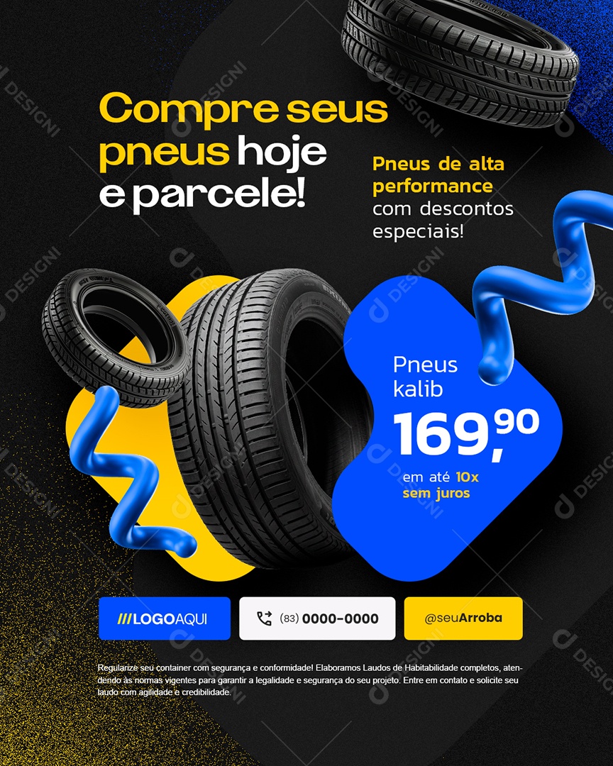 Loja de Pneus Desfile De Ofertas Compre seus Pneus Hoje Social Media PSD Editável