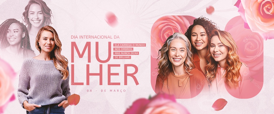 Banner Dia Internacional Das Mulheres 08 de Março Social Media PSD Editável