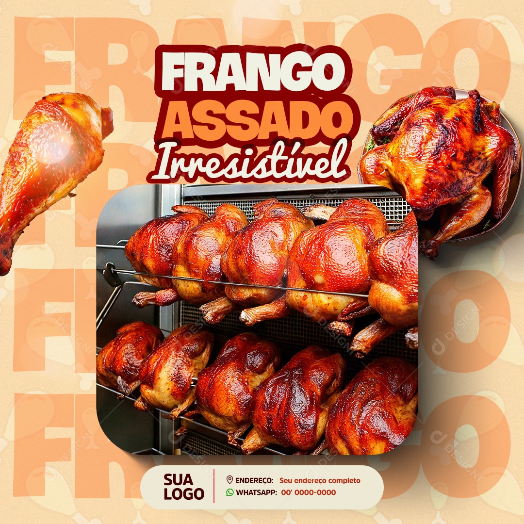 Restaurante Frango Assado Social Media PSD Editável