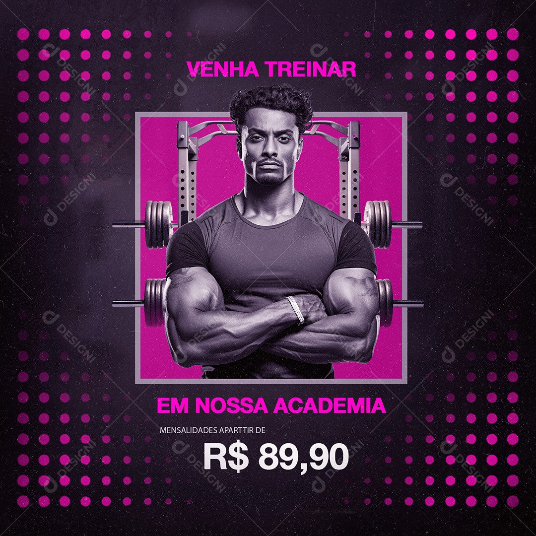 Academia Venha Treinar Social Media PSD Editável