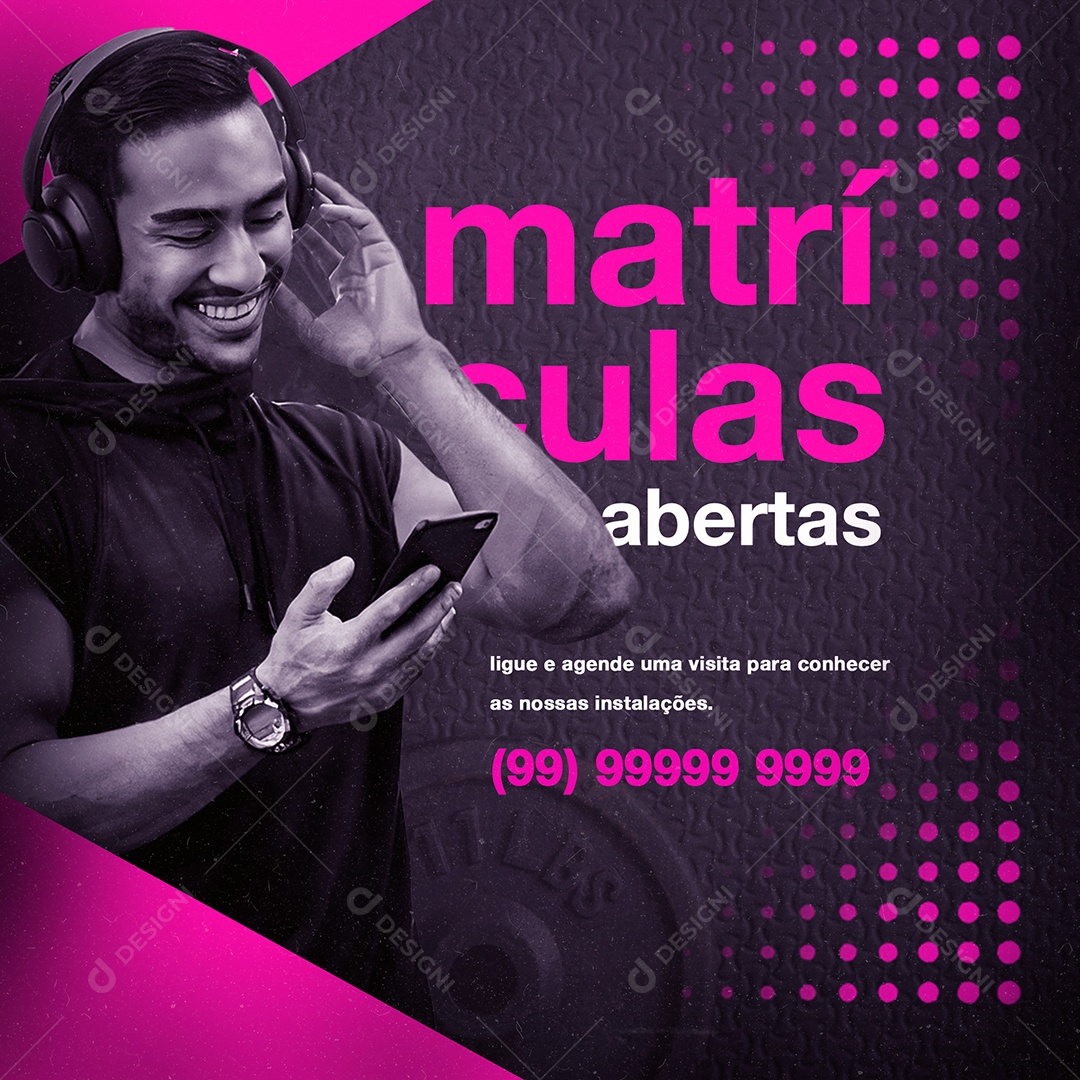 Academia Treino Matrículas Abertas Social Media PSD Editável