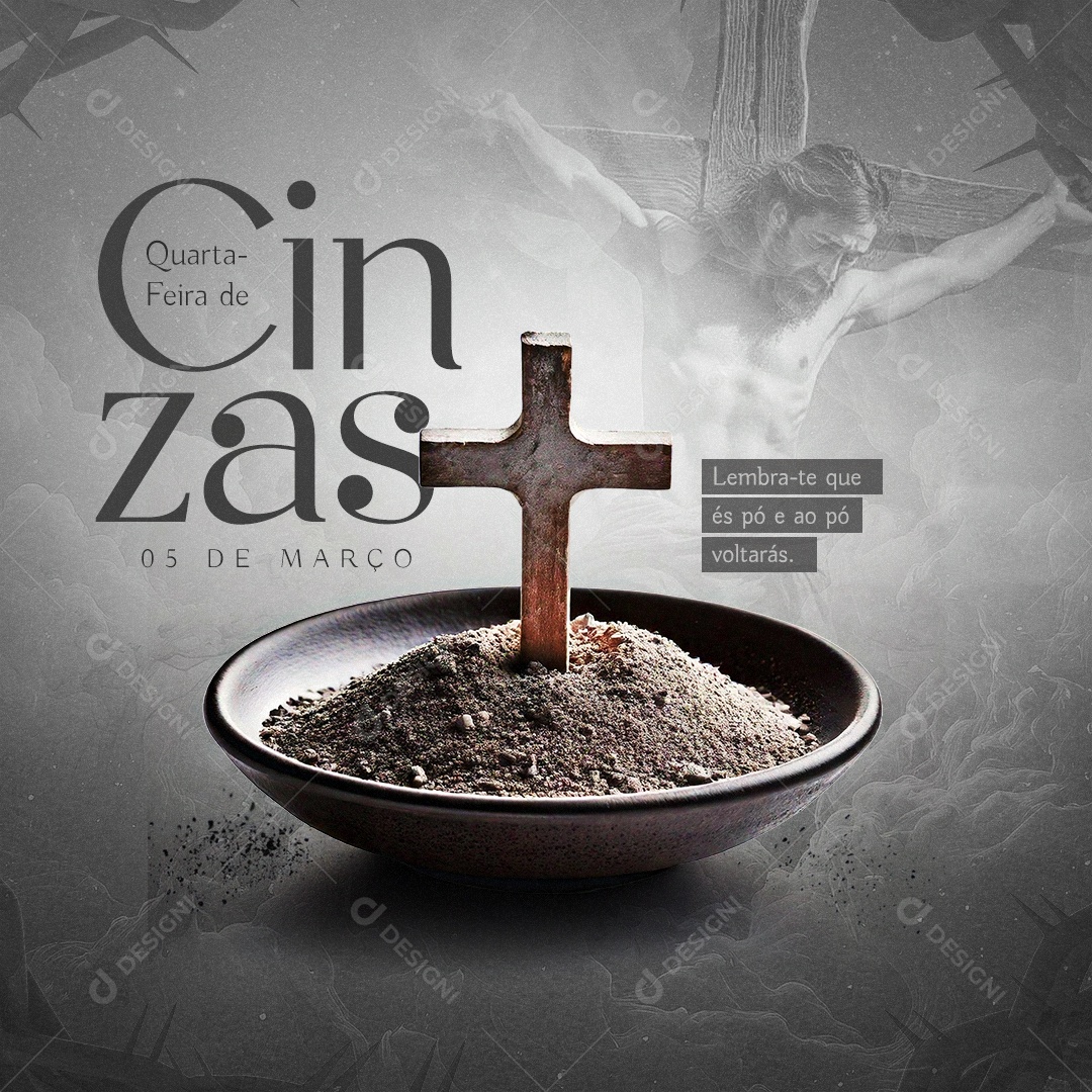 Quarta Feira de Cinzas 05 de Março Social Media PSD Editável