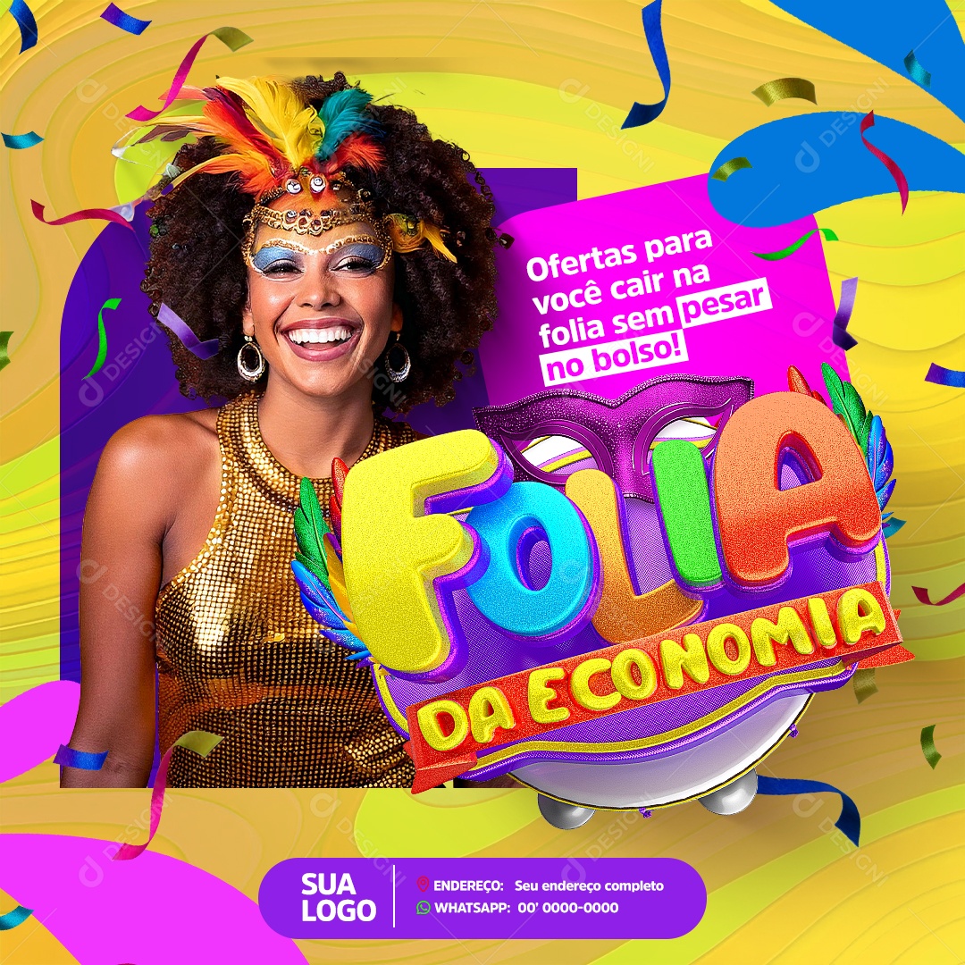 Folia da Economia Loja de Eletrodomésticos Social Media PSD Editável