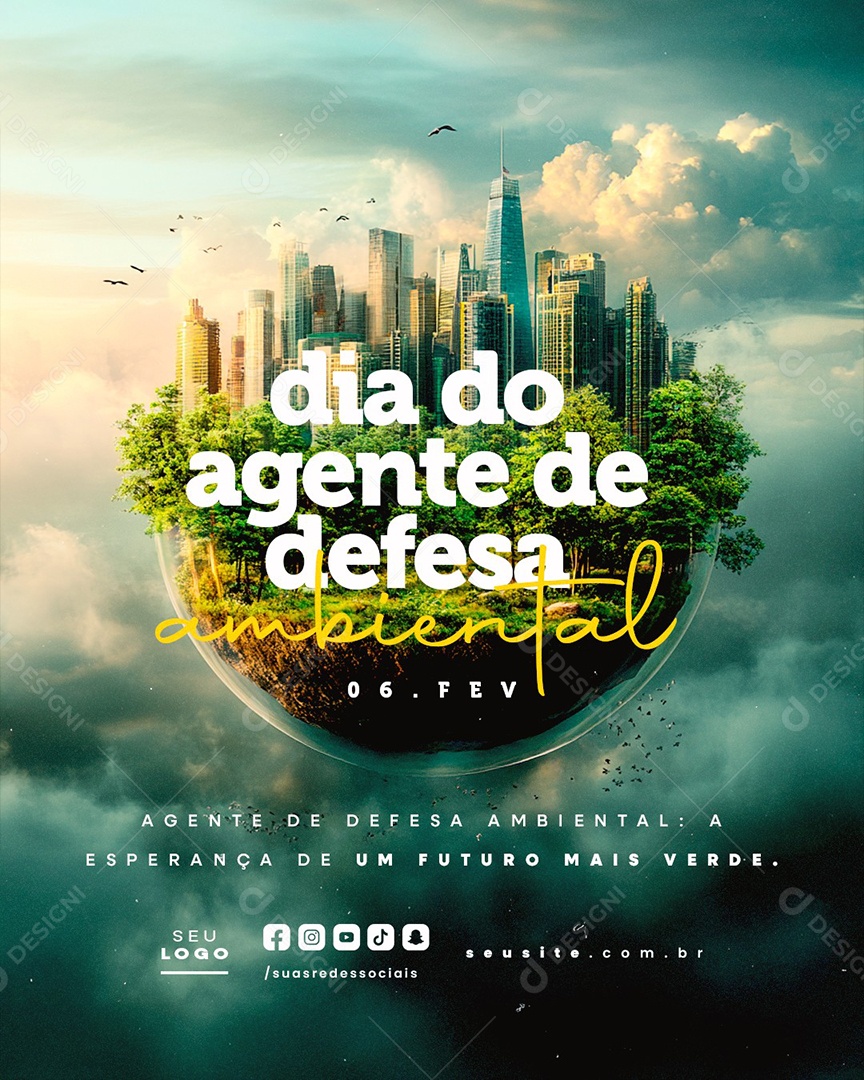 Dia do Agente de Defesa Ambiental 06 de Fevereiro Social Media PSD Editável