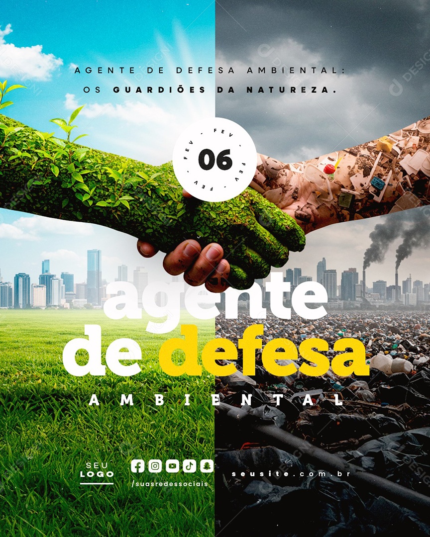 Dia do Agente de Defesa Ambiental 06 de Fevereiro Social Media PSD Editável