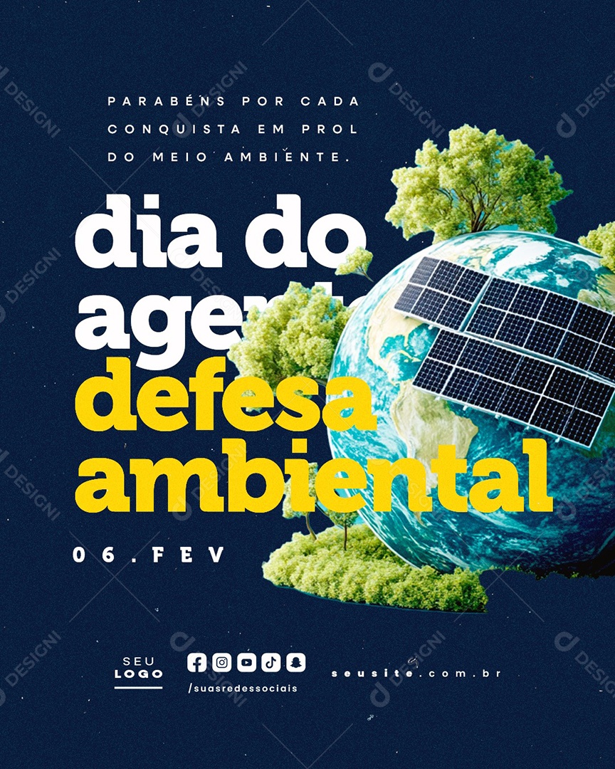 Dia do Agente de Defesa Ambiental 06 de Fevereiro Social Media PSD Editável