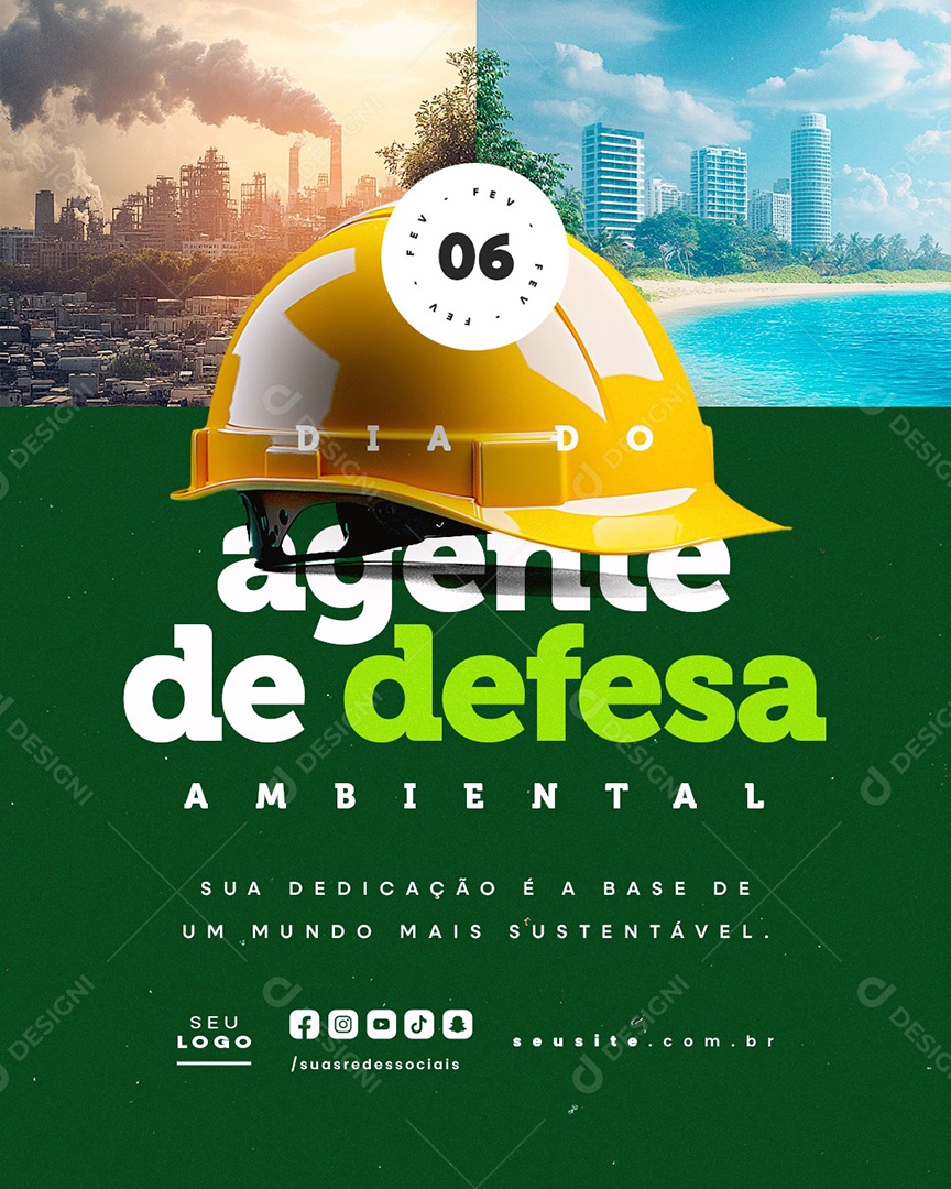 Dia do Agente de Defesa Ambiental 06 de Fevereiro Social Media PSD Editável