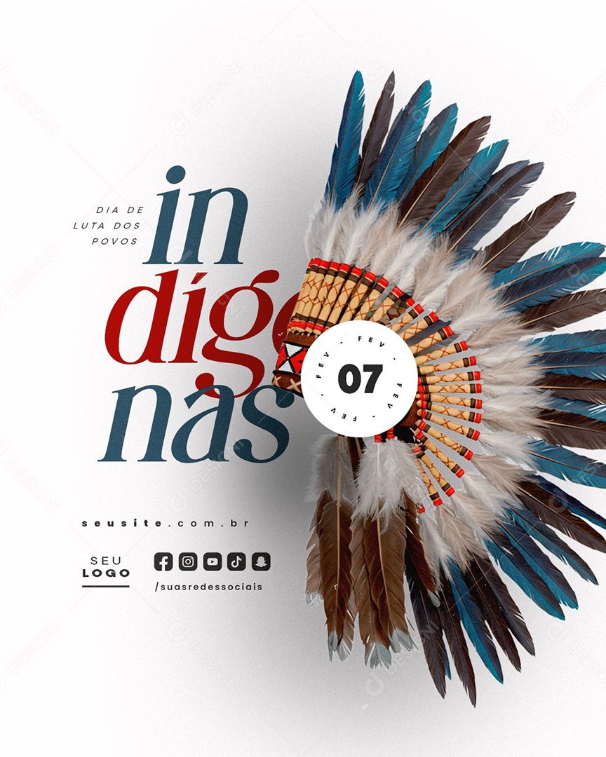 Dia De Luta Dos Povos Indígenas 07 de Fevereiro Social Media PSD Editável
