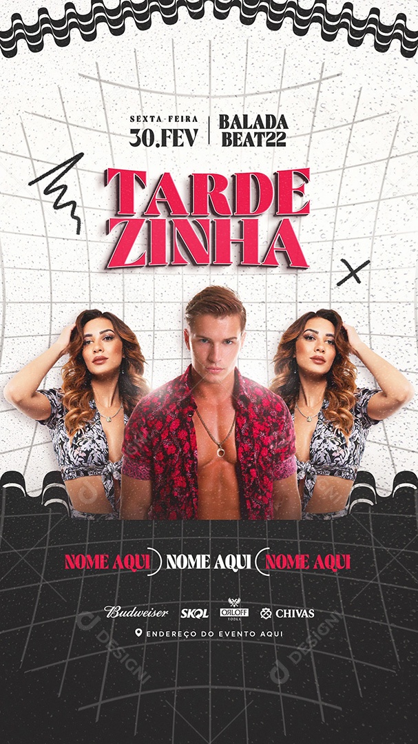 Flyer Story Tardezinha Artistas Social Media PSD Editável