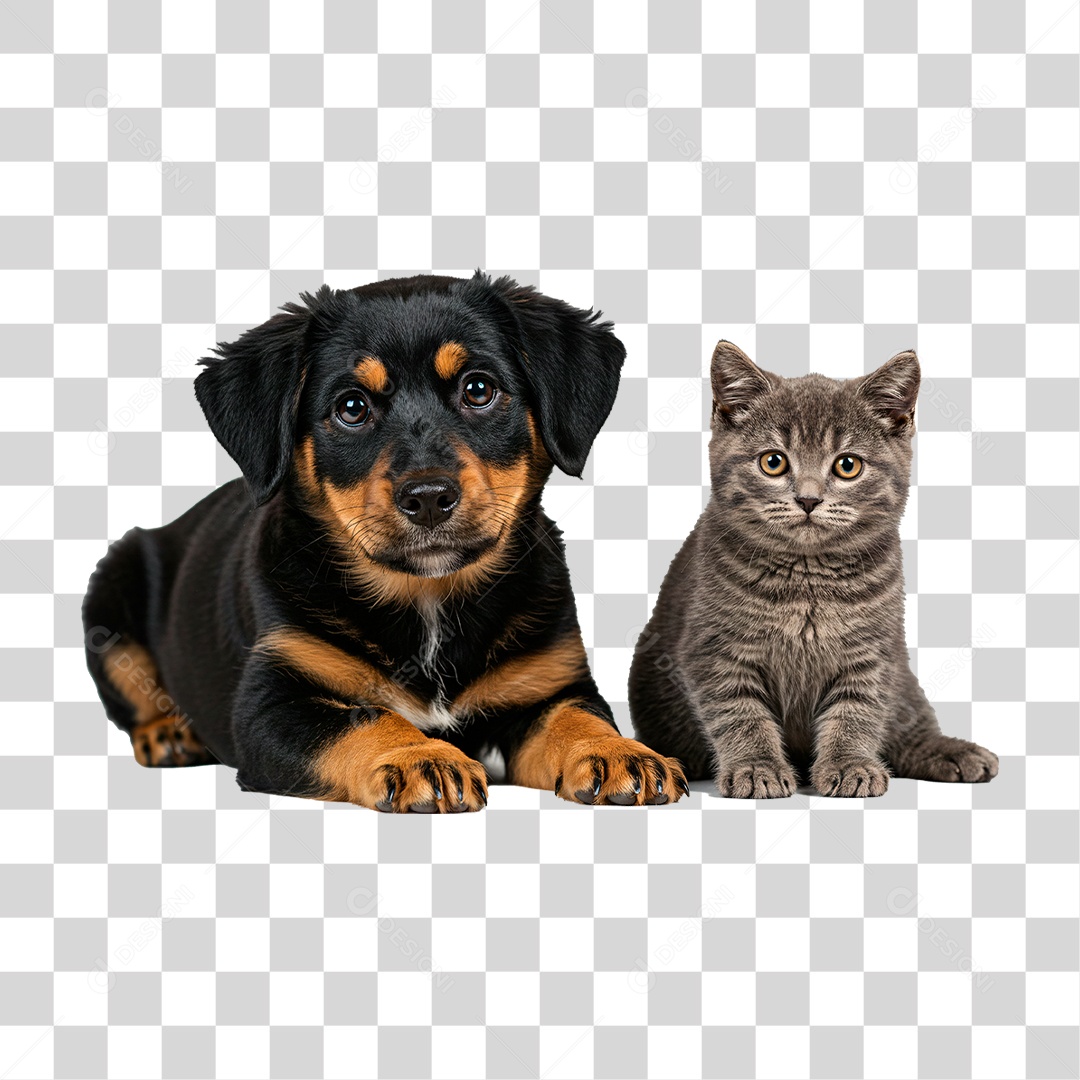Cachorro e Gato PNG Transparente