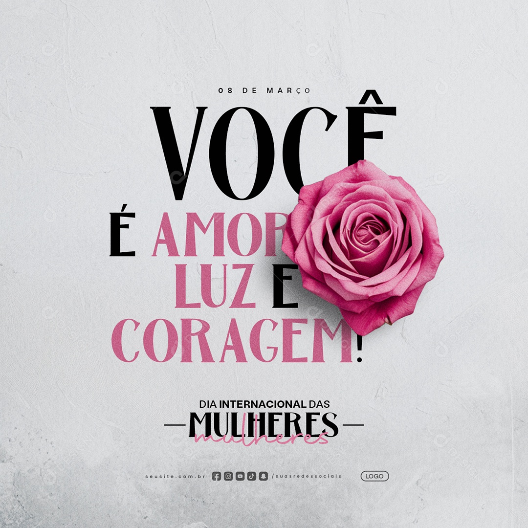 Social Media Dia Internacional Das Mulheres 08 de Março PSD Editável
